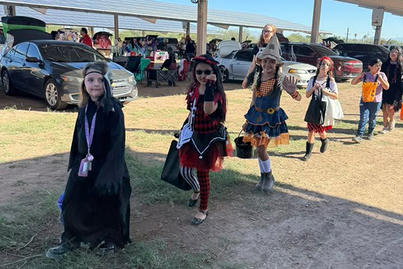 Students show off their Halloween costumes